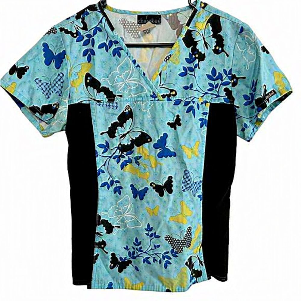 Cherokee Pattern Scrub Top - Size Small - Picture 2 of 3